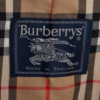 BURBERRY, a beige cotton blend coat.