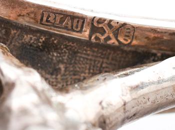 LJUSSTAKAR, 1 par, silver, Blau, empire.