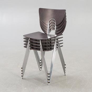 Walter Leeman, a set of five Mikado chairs for Kusch Co Germany 1979.