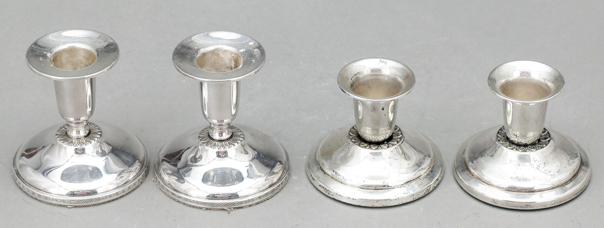 LJUSSTAKAR, 2 par, silver, bland annat K&EC, Göteborg, 1959.