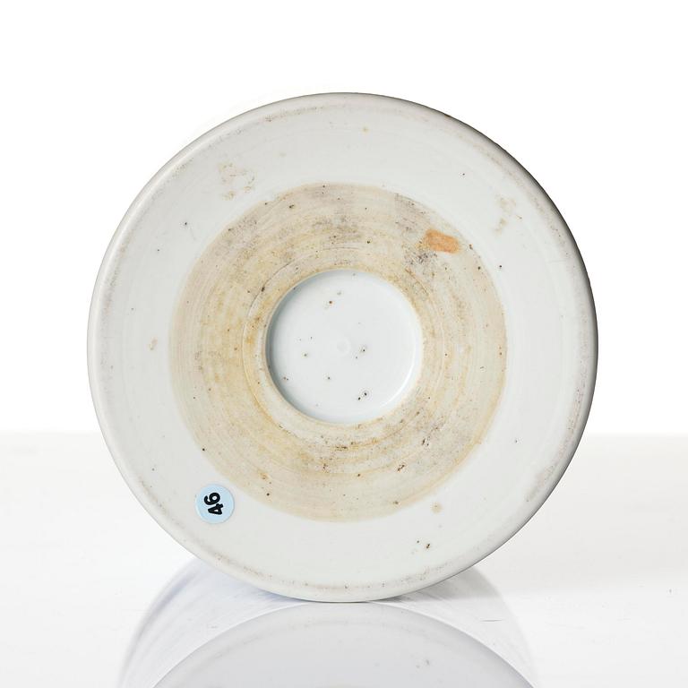 A blue and white 'scholar in a landscape' brushpot, bitong, Qing dynasty, Kangxi (1662-1722).