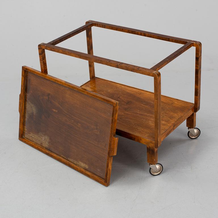 A stained birch tea trolley, 1930's.