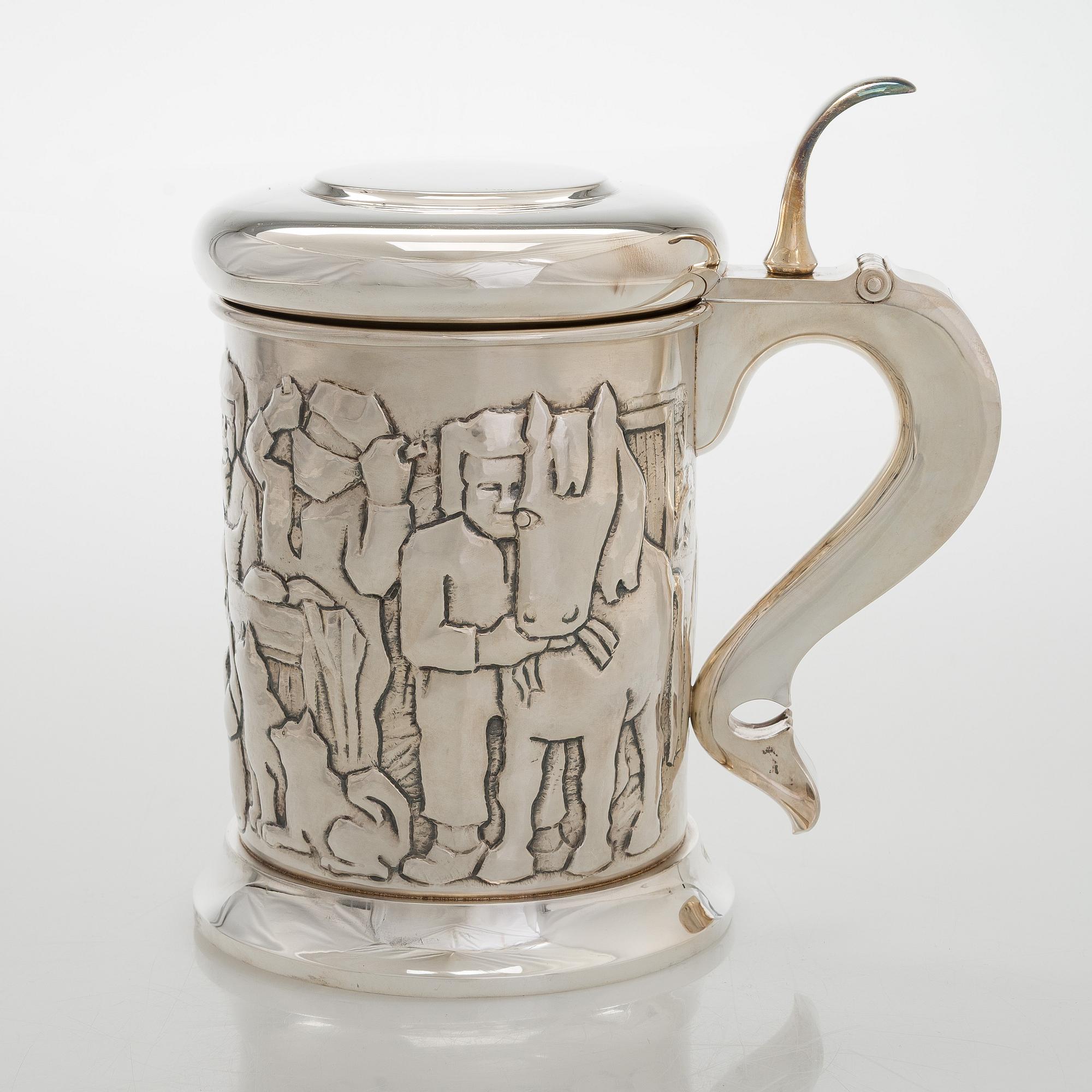 A silver tankard, Auran Kultaseppä Turku 1972.