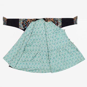 A midnight blue silk 'Chao Pao'/ceremonial robe, Qing dynasty, 1850's.