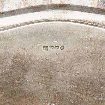 A Russian 19th century silver-tray, Carl Tegelsten, St. Petersburg 1850.