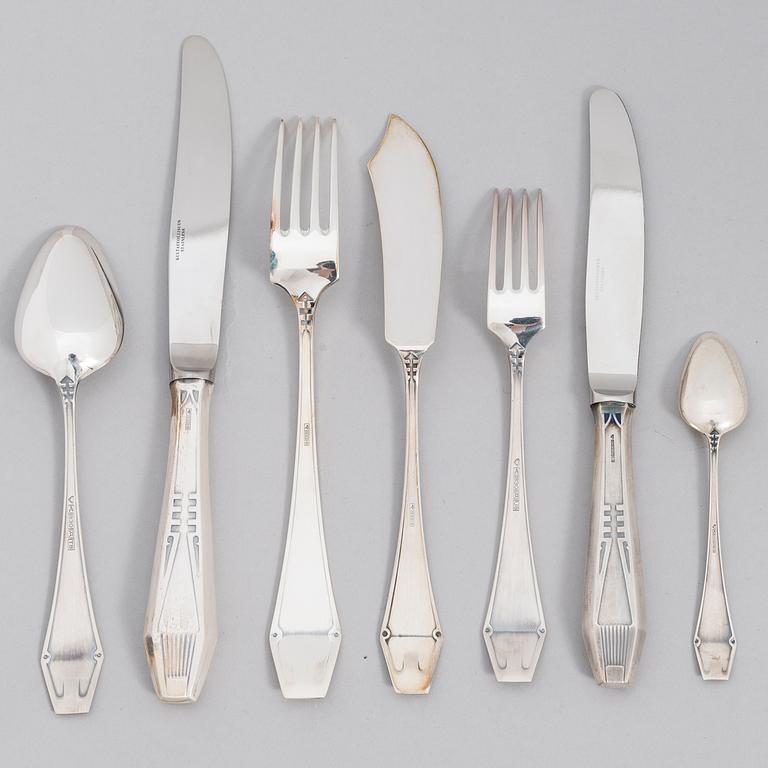 A 59-piece set of 'Suomi' silver cutlery, Kultateollisuus, Turku 1997-2010.