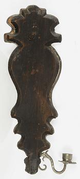 Spegellampetter, ett par, för ett ljus, omkring år 1900, Senbarockstil.