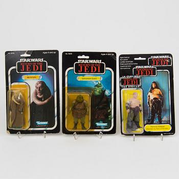 A lot of 6 vintage Star Wars action figures in Return of the Jedi packaging Kenner and Palitoy 1980s.