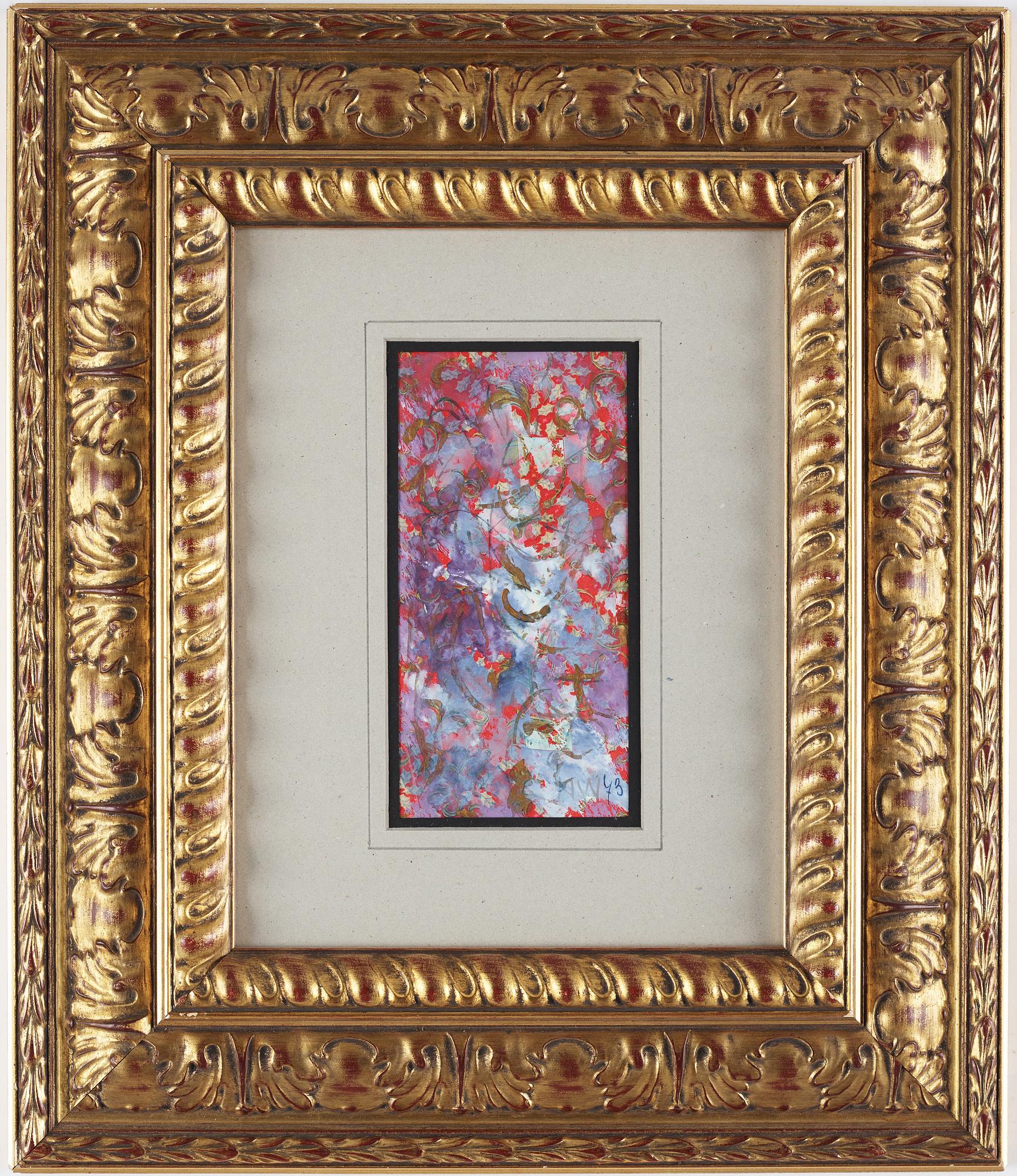 NELL WALDEN, collage/mixed media on paper, sigend and dated-73.