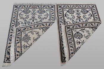 A pair of rugs, Nain, part silk, ca 90 x 60 cm & ca 90 x 60 cm.