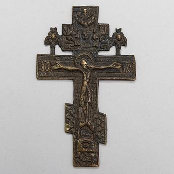 Ikoniristejä 2 kpl, messinkiä, Venäjä vuosisadan vaihde 1800/1900.