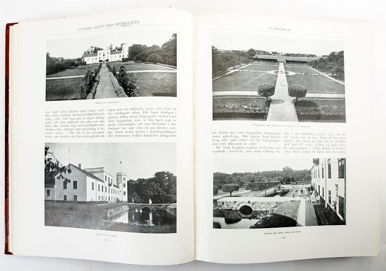 "Svenska slott och herresäten vid 1900-talets början", 5 vol,  Stockholm 1908-14; samt Ny följd 3 vol, Stockholm 1918-23.