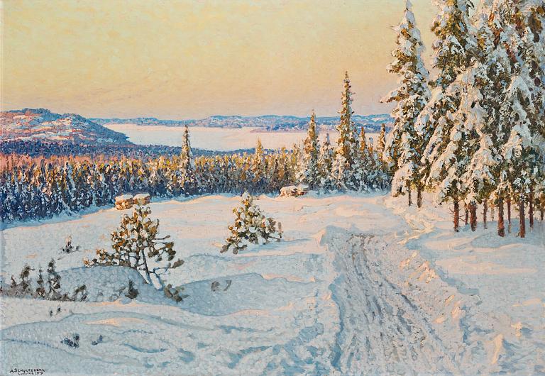 Anshelm Schultzberg, "Vinterdag i Ludvikatrakten" (Winter day near Ludvika).