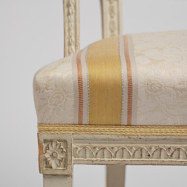 A matched pair of late Gustavian armchairs.