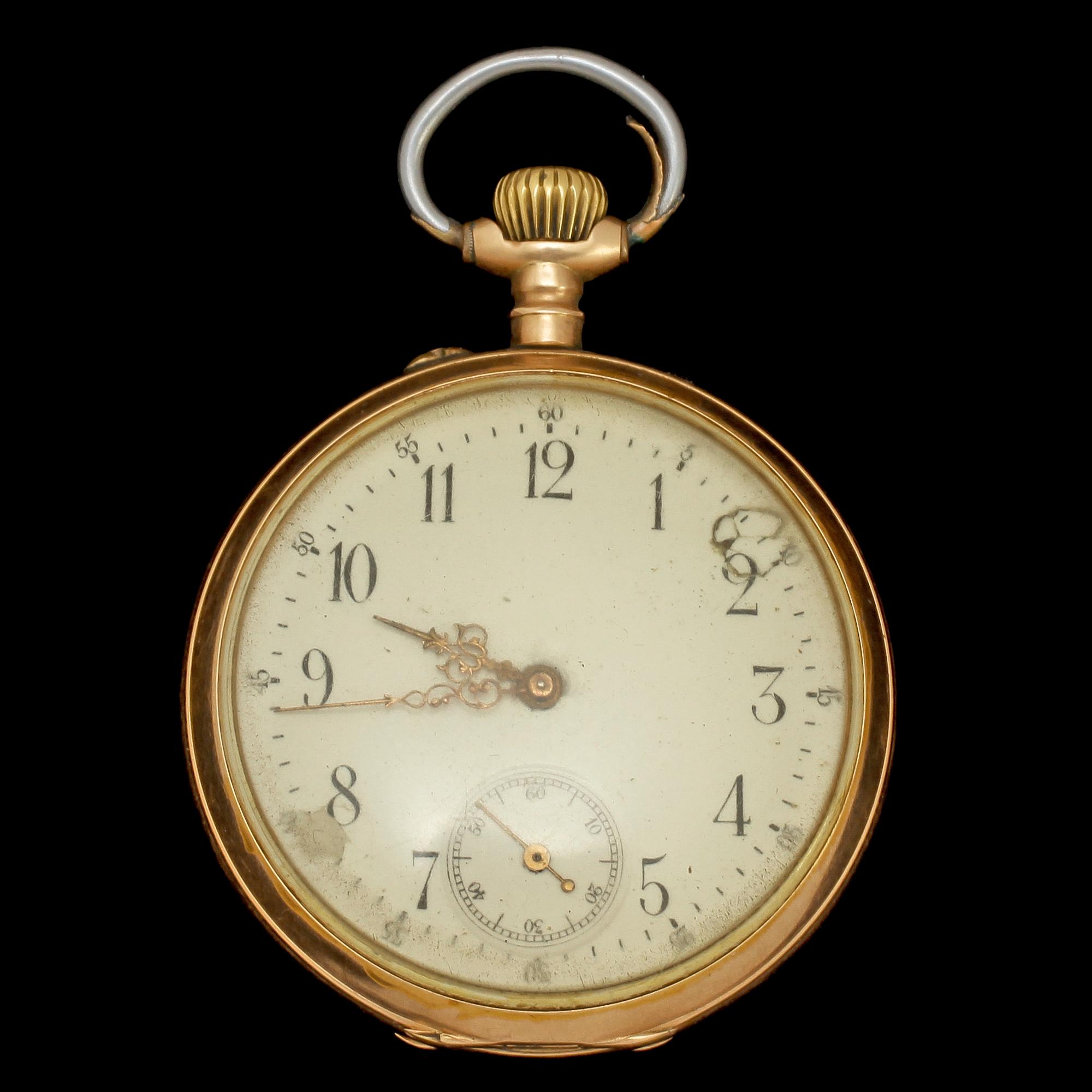 FICKUR, guld, 14 k, 1900-tal. Vikt 92 g.