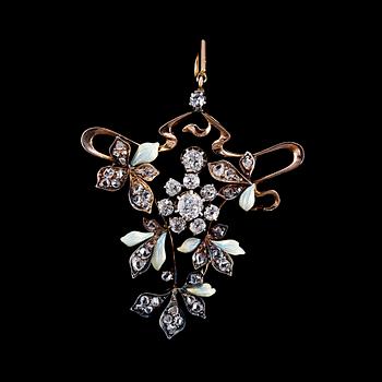456. A BROOCH, old- and rose ct diamonds c. 1.50 ct. Russia 1896-1908.
