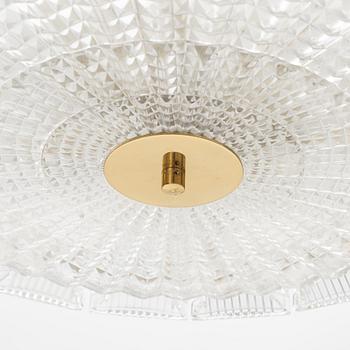 Carl Fagerlund, a glass and brass ceiling light, Orrefors.