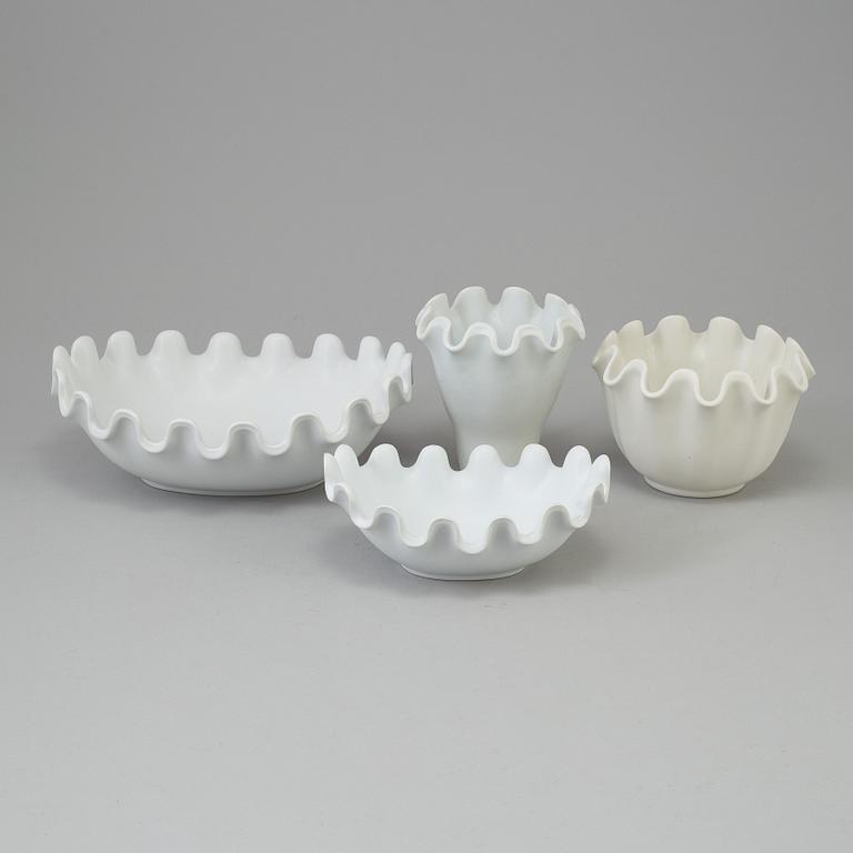 WILHELM KÅGE, four bowls, Carrara "Våga", from Gustavsberg.