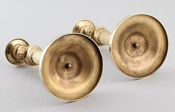 LJUSSTAKAR, förgylld brons, empire, omkring år 1800.