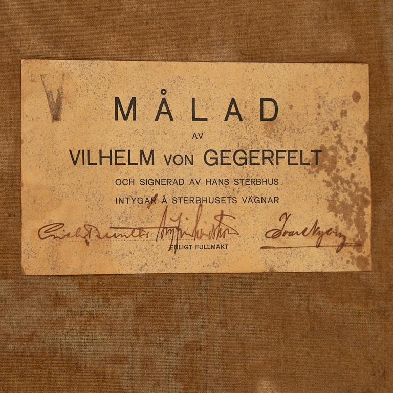 Wilhelm von Gegerfelt, olja på duk, intygad a tergo.