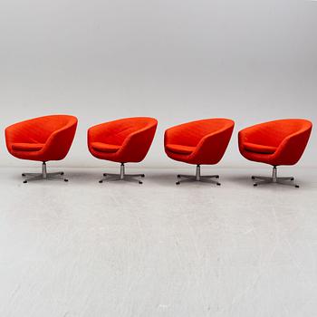 FÅTÖLJER, 4 st, 1960-/70-tal.