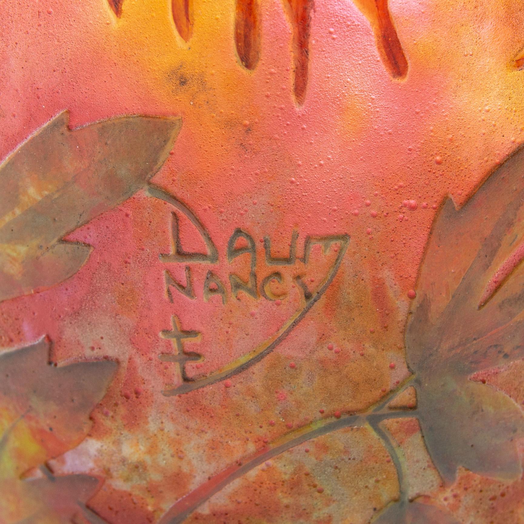 Daum, skål/vas, Nancy Frankrike Art Nouveau omkring 1900.