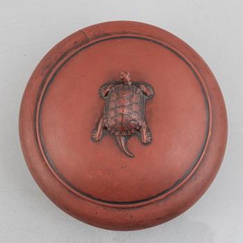 A red lacquer bowl with cover, Japan, presumably Meiji (168-1912).