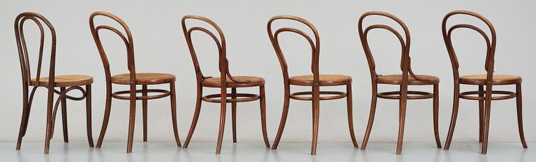 STOLAR, 6 st, bla etikettmärkta Thonet, Wien.