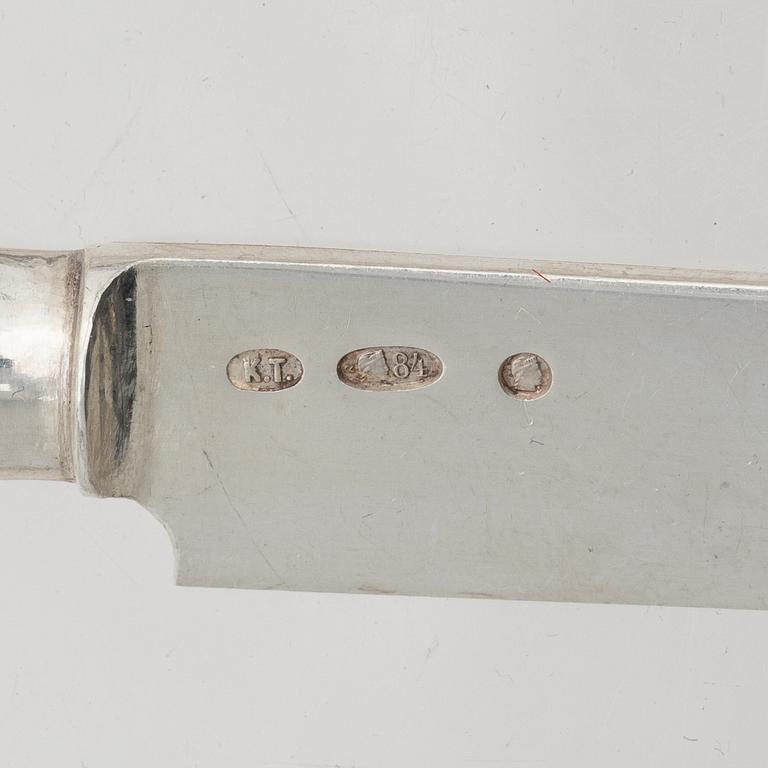 Cutlery set, 88 pieces, silver, mostly Russia, Estonia, including mark of Pawel Akimow Owtschinnikow, Moscow 1874.
