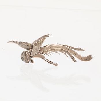 A silver brooch by Wiwen Nilsson, Lund 1956.