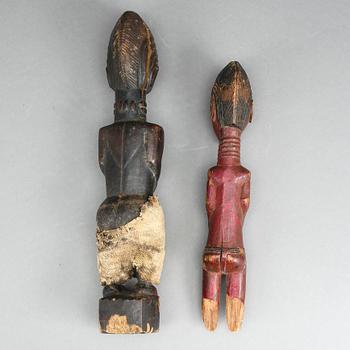 SKULPTURER, 2 st, Afrika, 1900-tal.
