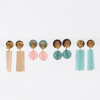 Firma Svenskt Tenn, örhängen, 4 par, "Milano Plätt" och "Milano Sfär".