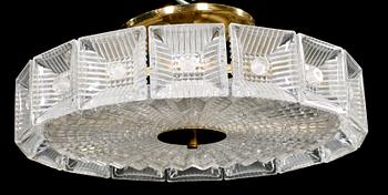 TAKLAMPA, Carl Fagerlund, Orrefors, 1900-talets andra hälft. Höjd ca 19 cm.