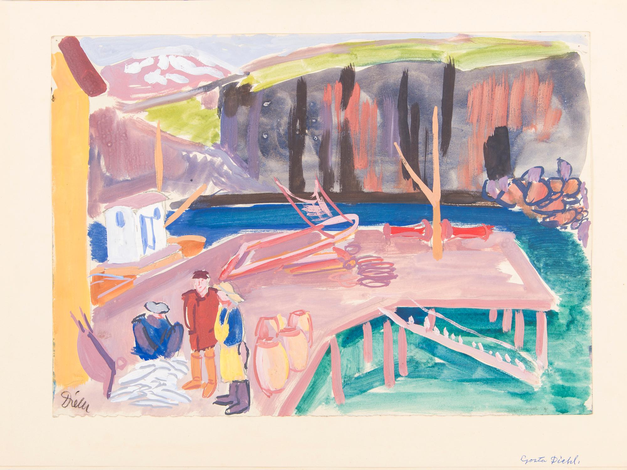 Konstnärsmapp med arbeten av olika finska konstnärer, 1944.