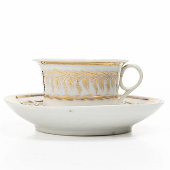 Eight cups with saucers, Late Empire, mid-19th century.