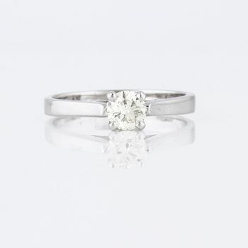 A brilliant cut diamond ring.