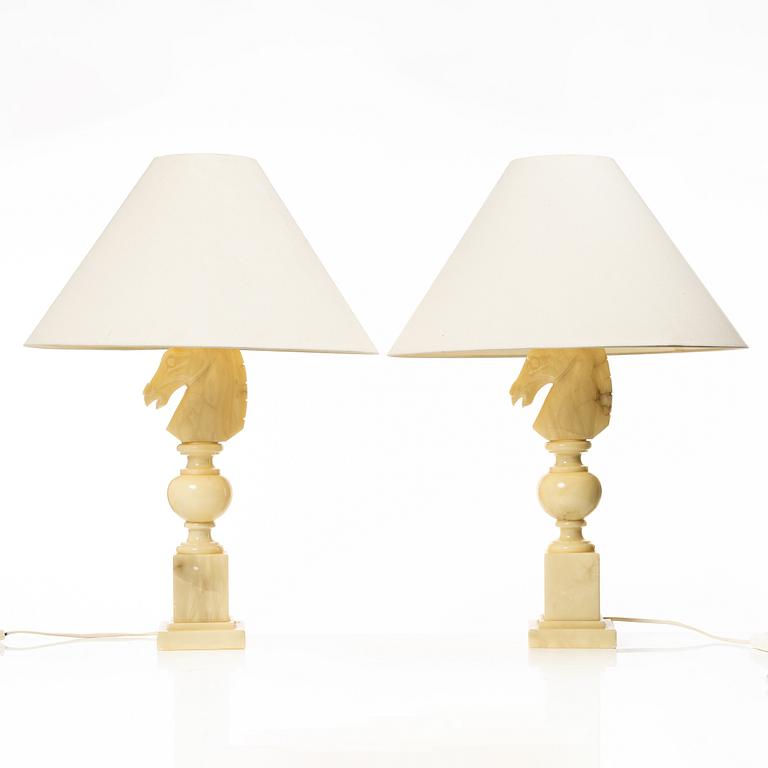 Bordslampor ett par, 1900-talets andra hälft, Italien.