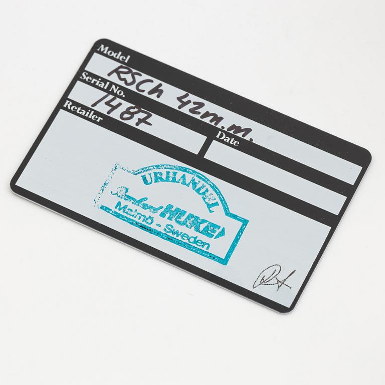 Sjöö Sandström, Royal Steel, chronograph, wristwatch, 42 mm.