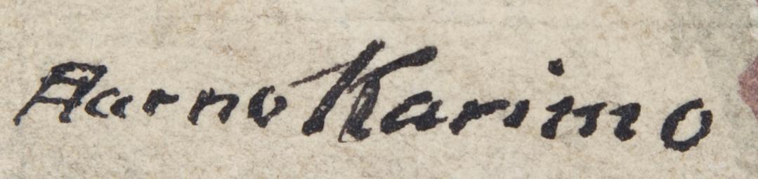 AARNO KARIMO , pastelli ja vesiväri, signeerattu.