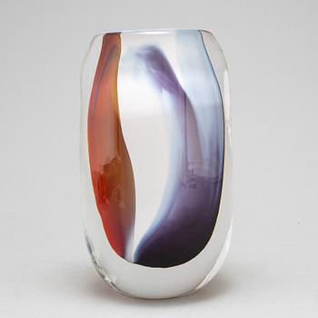 A glass vase by Mats Johansson, Målerås, signed and numbered 11/99.