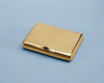 839. A Russian 20th century gold cigarette-case, un identified makers mark, St. Petersburg 1908-1917.