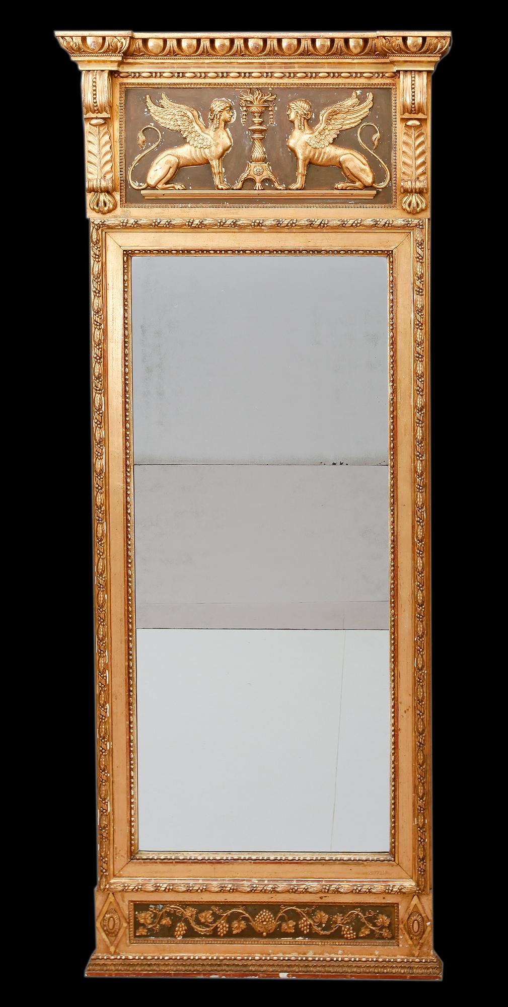 SPEGEL, empire, Mathias Wingmark 1802-1810, Göteborgs hallstämpel.