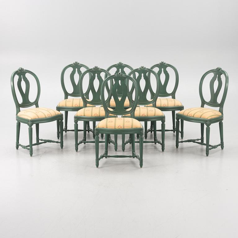 Stolar, 8 st, Gustaviansk stil, "Rosen", K.A. Roos, Helsingborg.