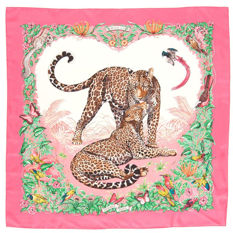 HERMÈS, a silk scarf, "Jungle love".