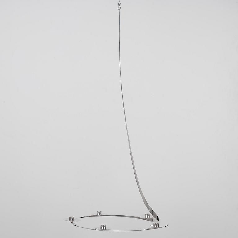 Nils Nisbel, NILS NISBEL, a five-light sterling chandelier, Sigtuna, Sweden 1982.