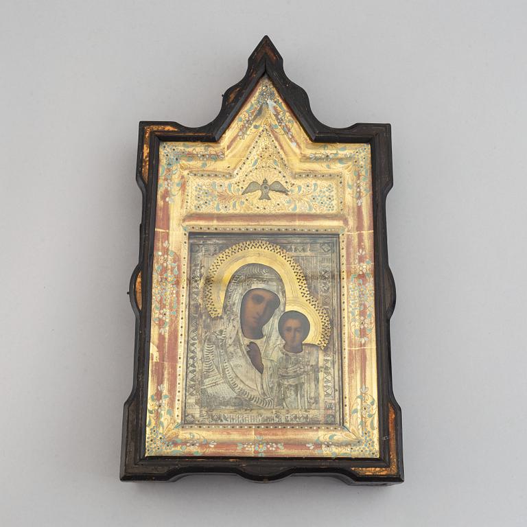 A russian icon with ochlad, 20th Century.