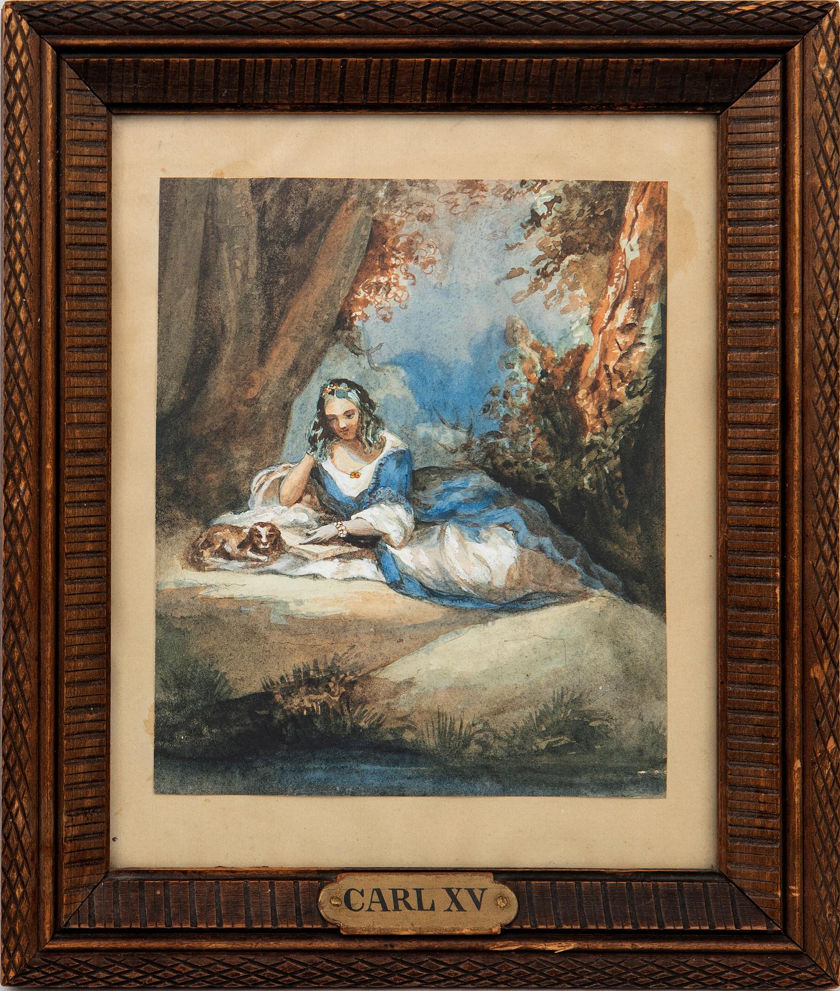 Carl XV, Woman with Dog.
