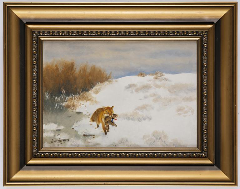 Bruno Liljefors, Fox with duck.