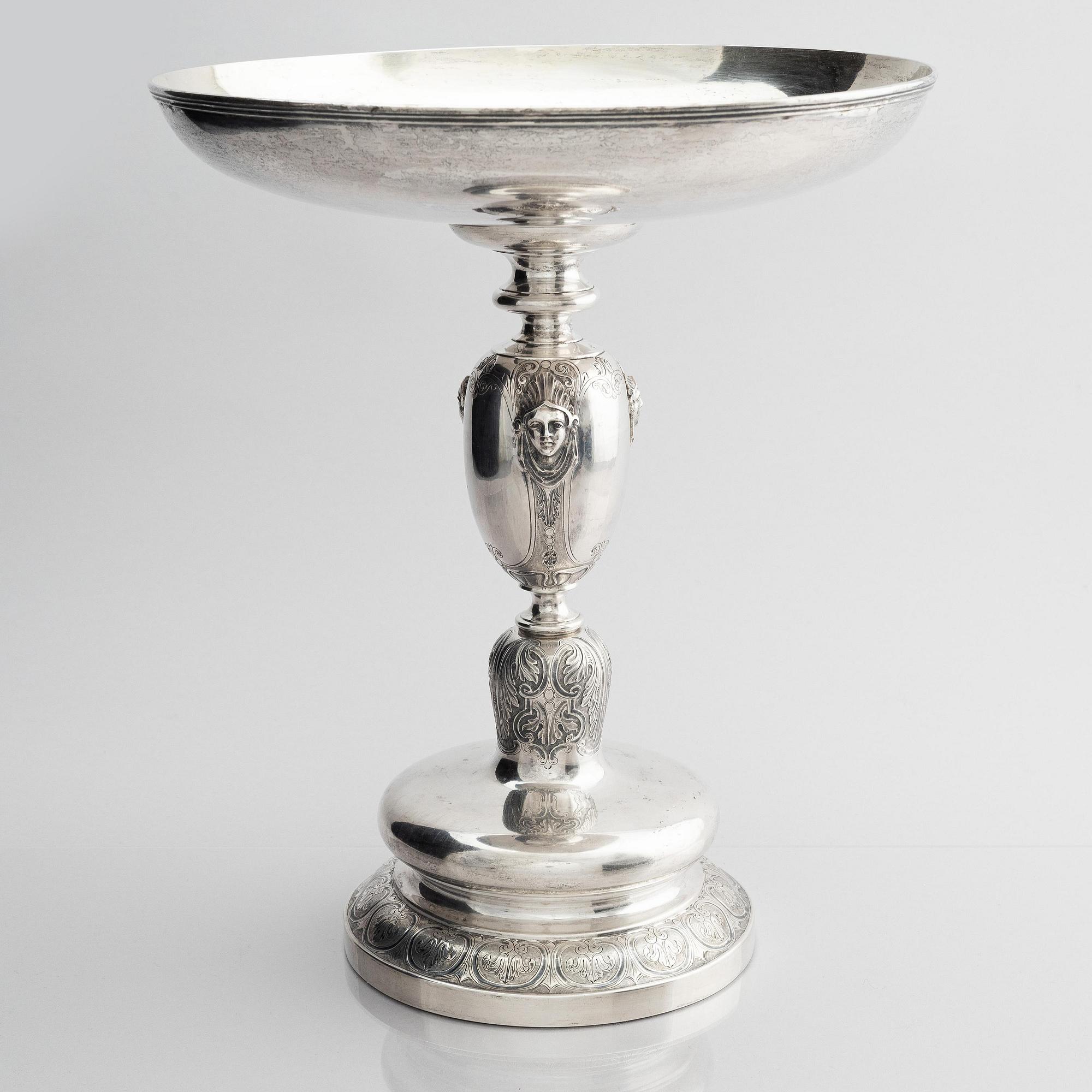 A Danish large silver bowl on foot, mark of Anton Michelsen, Copenhagen 1865.