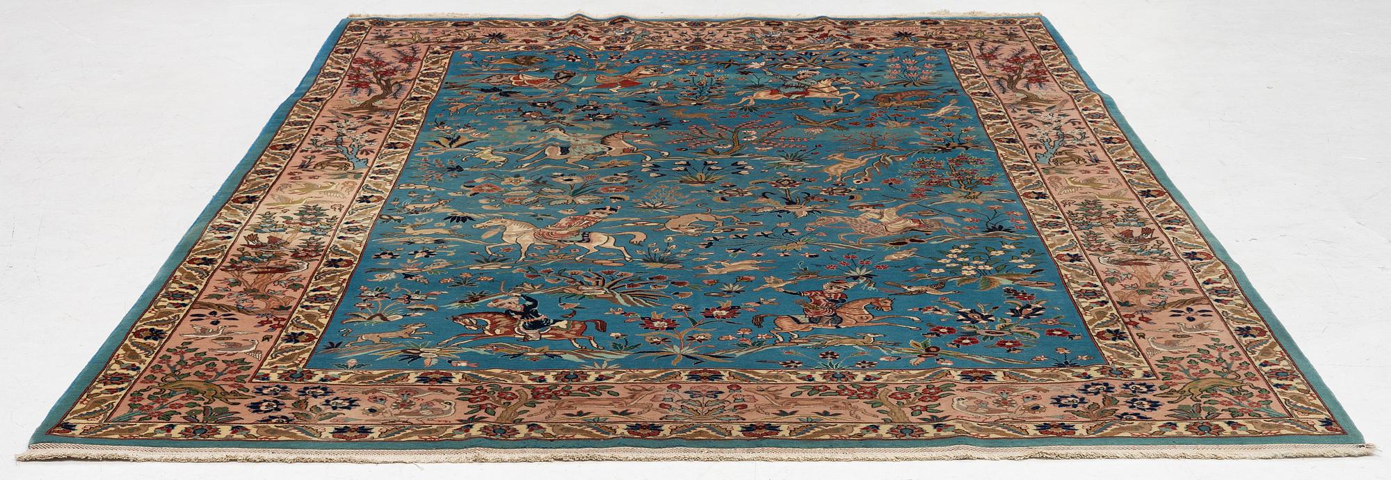 A Tabriz carpet of 'Hunting' design, northwest persia, c. 290 x 200 cm.